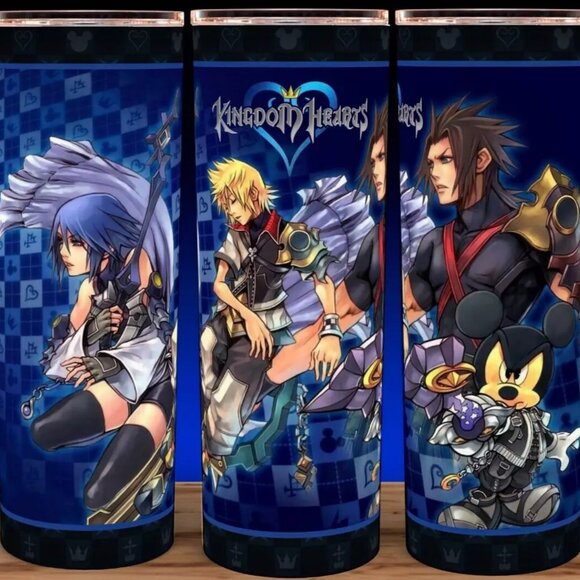 Kingdom Heart Sora - Final Fantasy with Mickey Mouse Cup Mug Tumbler 20oz - Picture 1 of 3